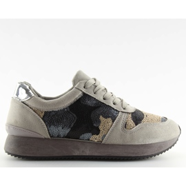 Flitteres sportcipő szürke LT.GREY sárga