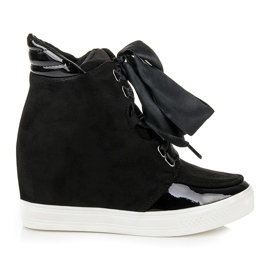 Forever Folie Cipők szalaggal fekete