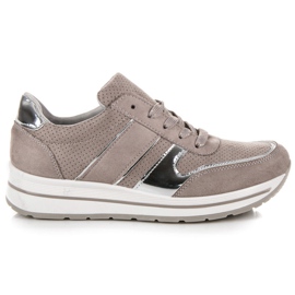 Seastar Velúr cipő a platformon szürke