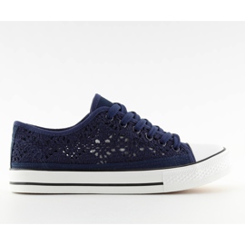 Sötétkék női csipke tornacipő NB89P Kék