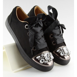 Fekete tornacipő kövekkel 6192 fekete Fekete tornacipő kövekkel 6192 fekete