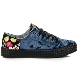 Kylie Velúr kék tornacipő