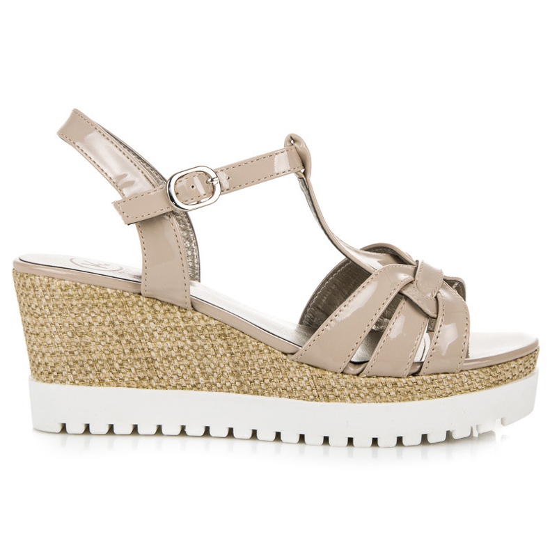 Kylie Lakkozott ékszandál barna