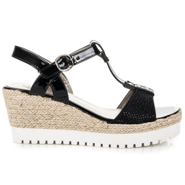 Kylie Wedge espadrilles szandál fekete