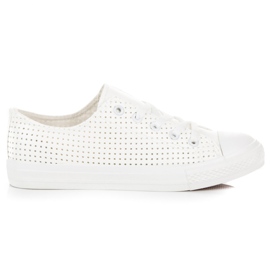 Kylie Áttört Cipők A Kötözésen fehér