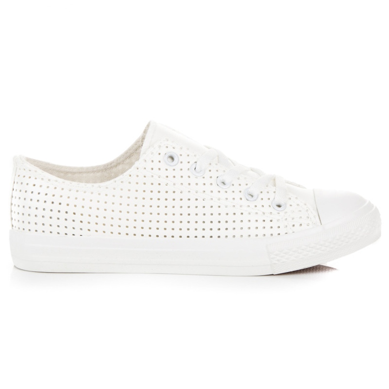 Kylie Áttört Cipők A Kötözésen fehér