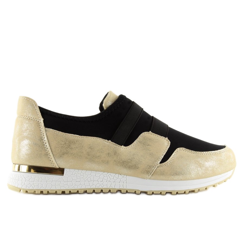 Fekete női sportcipő KB-060 BLACK / GOLD sárga