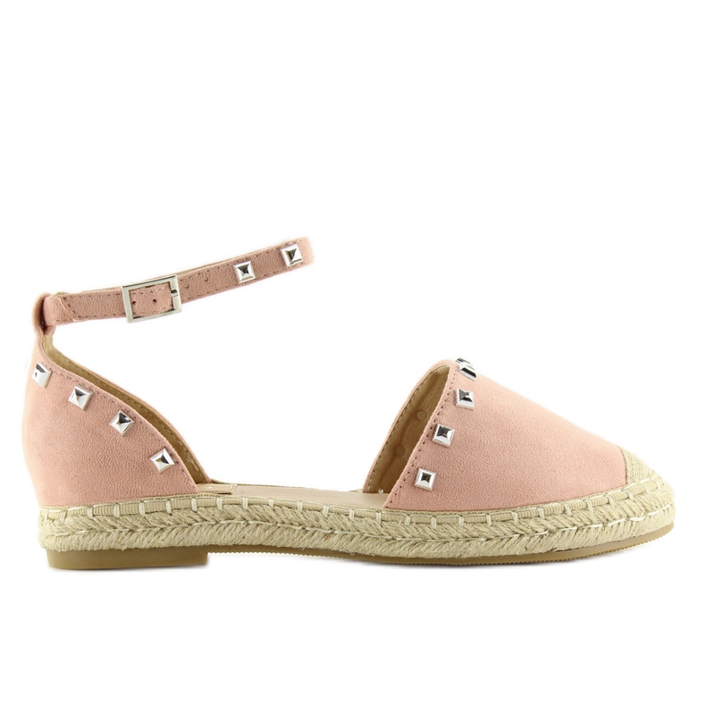 Espadrillák rózsaszín 99-26 rózsaszín szegecsekkel