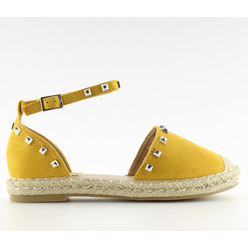 Sárga 99-26 sárga espadrillák szegecsekkel