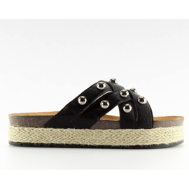 Fekete espadrilles CK22P fekete papucs