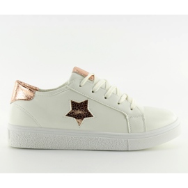 Fehér női tornacipő 343-Y arany sárga Fehér női tornacipő 343-Y arany sárga