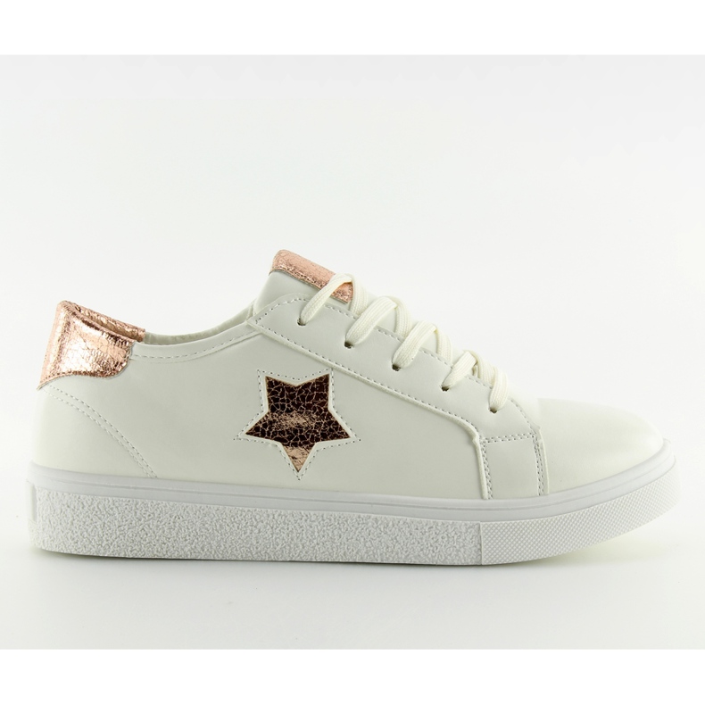 Fehér női tornacipő 343-Y arany sárga Fehér női tornacipő 343-Y arany sárga