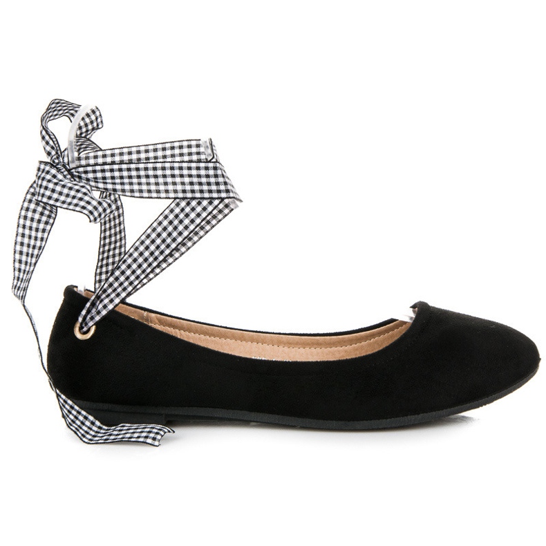 Ch. Creation Velúr balerinák szalaggal fekete Ch. Creation Velúr balerinák szalaggal fekete