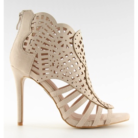 Nyitott orrú bézs nyitott orrú csizma M286 Beige Nyitott orrú bézs nyitott orrú csizma M286 Beige