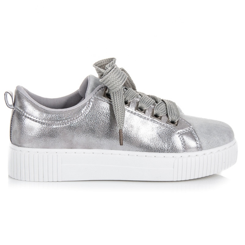 Sport Cipők A Platformon Kötéssel szürke