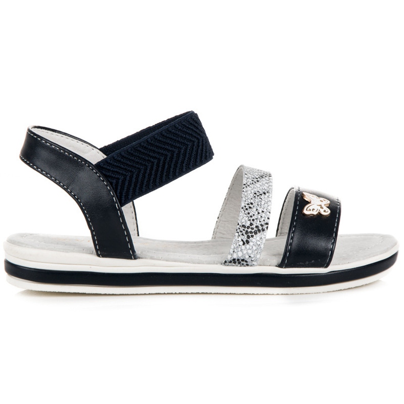 Vinceza Lapos szandál, rugalmas szalaggal kék