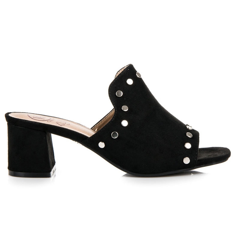 Kylie Szarvasbőr papucs a poszton fekete