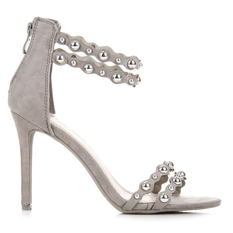 Vinceza Szürke szandál Díszekkel