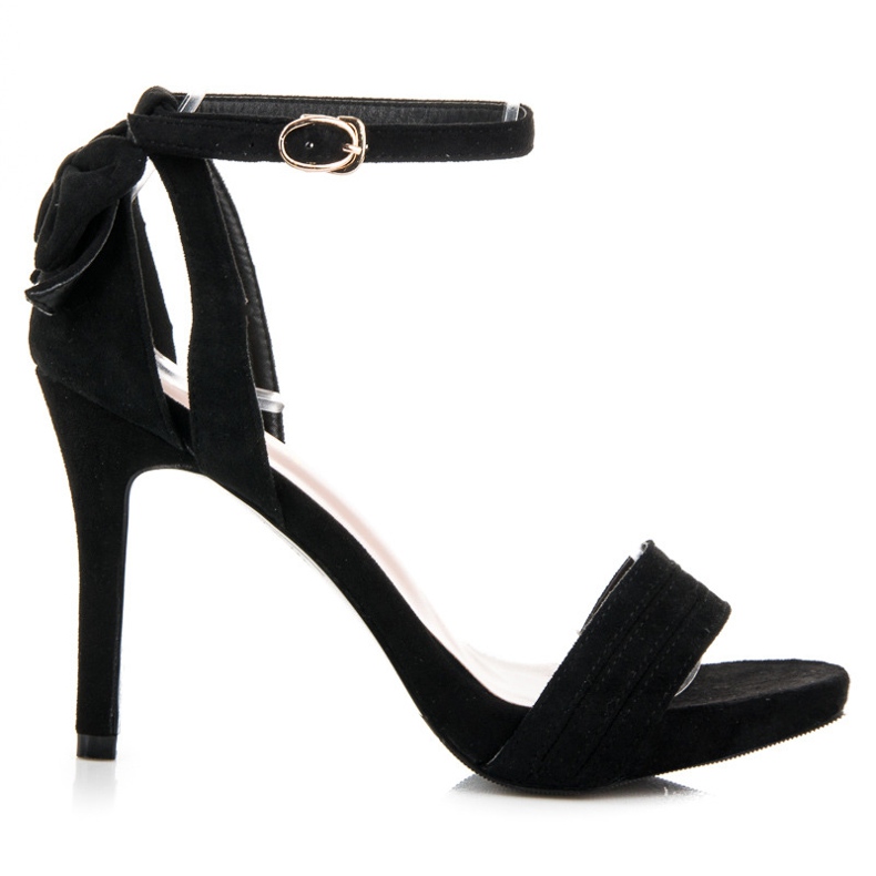 Vinceza Velúr szandál íjjal fekete