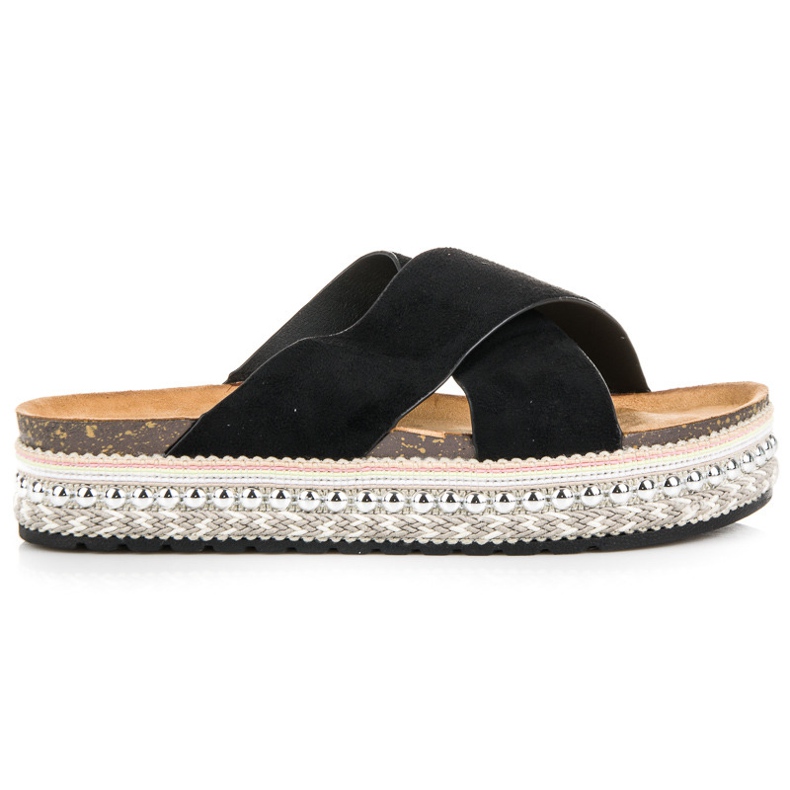 Seastar Velúr papucs az emelvényen fekete