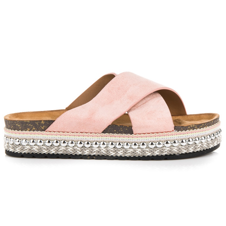 Seastar Velúr papucs az emelvényen rózsaszín