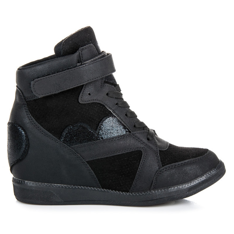 Vices Megkötött ék alakú tornacipő fekete