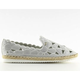 Női ezüst áttört espadrillák LT86 Silver szürke