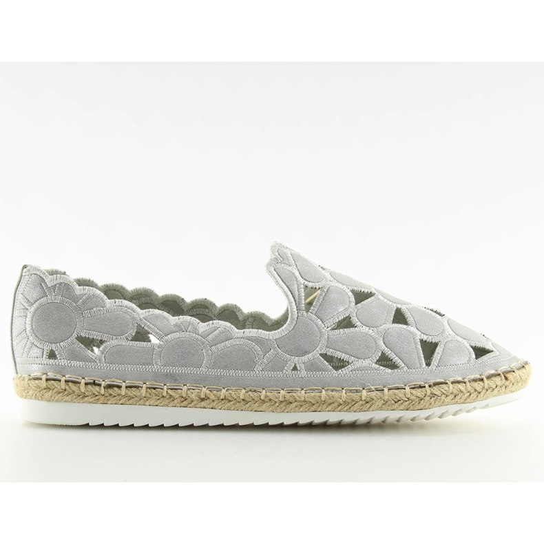 Női ezüst áttört espadrillák LT86 Silver szürke