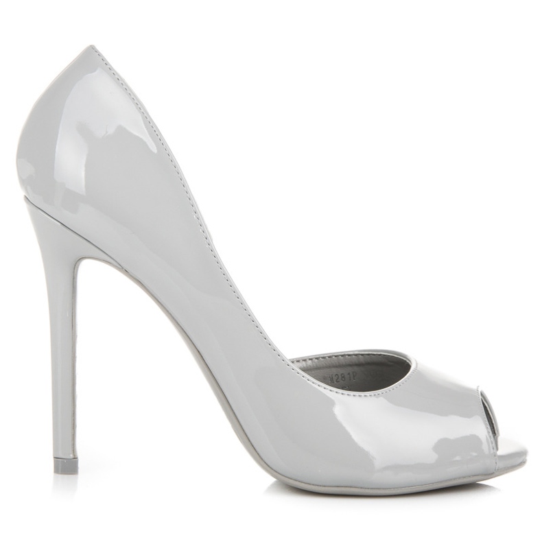 Seastar Lakkozott nyitott orrú sarkú cipő szürke