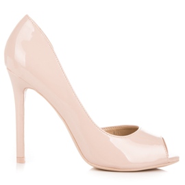 Seastar Lakkozott nyitott orrú sarok barna