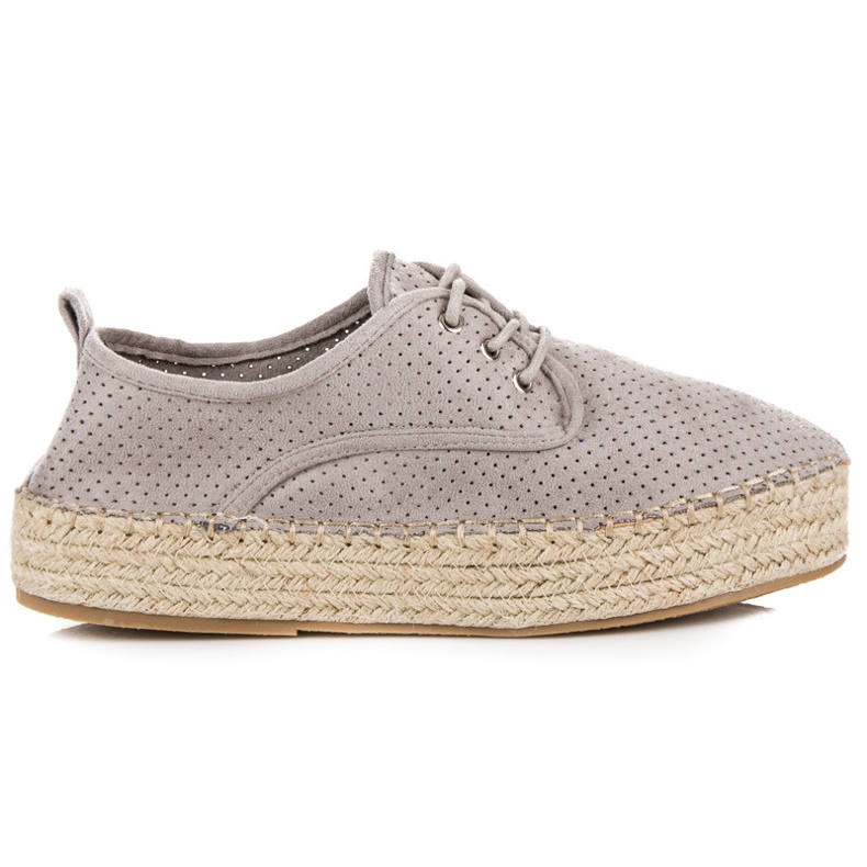 Seastar Áttört espadrillák a platformon szürke