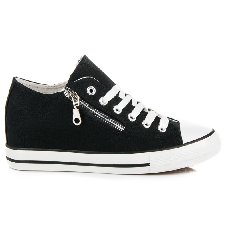 Kayla Megkötött ék alakú tornacipő fekete