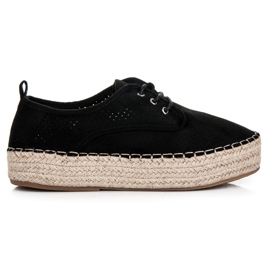 Seastar Áttört espadrillák a platformon fekete Seastar Áttört espadrillák a platformon fekete
