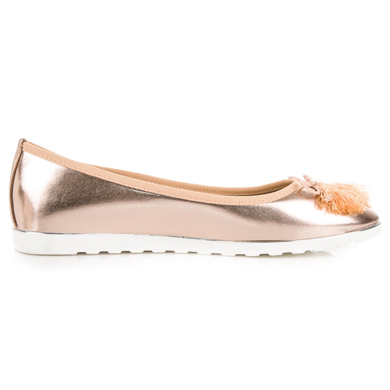 Bestelle Rózsaszín balerinák rojtokkal
