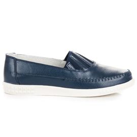 VINCEZA Bőr Slip-On Loafers kék VINCEZA Bőr Slip-On Loafers kék