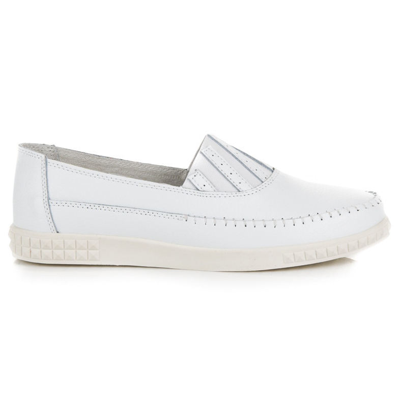 VINCEZA Bőr Slip-On Loafers fehér