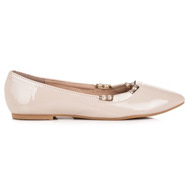 Vices Lakkozott balerinák hegyes satukkal barna Vices Lakkozott balerinák hegyes satukkal barna