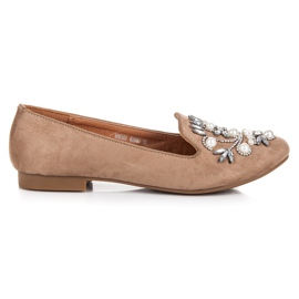 Lovery Bézs színű dekoratív mokaszinok Lovery Bézs színű dekoratív mokaszinok