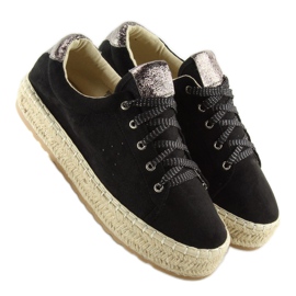 Fekete BB01P Fekete espadrilles tornacipő Fekete BB01P Fekete espadrilles tornacipő