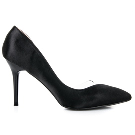 Szatén átlátszó tűk fekete