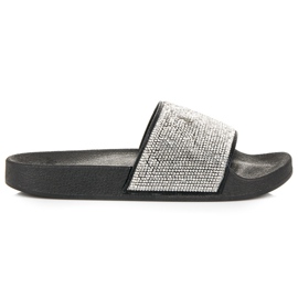 Girlhood Fekete papucs kristályokkal