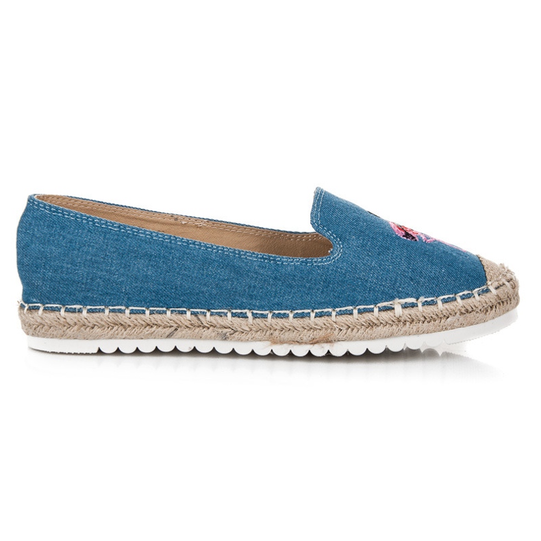 Bestelle Espadrillák egy flamingóval kék