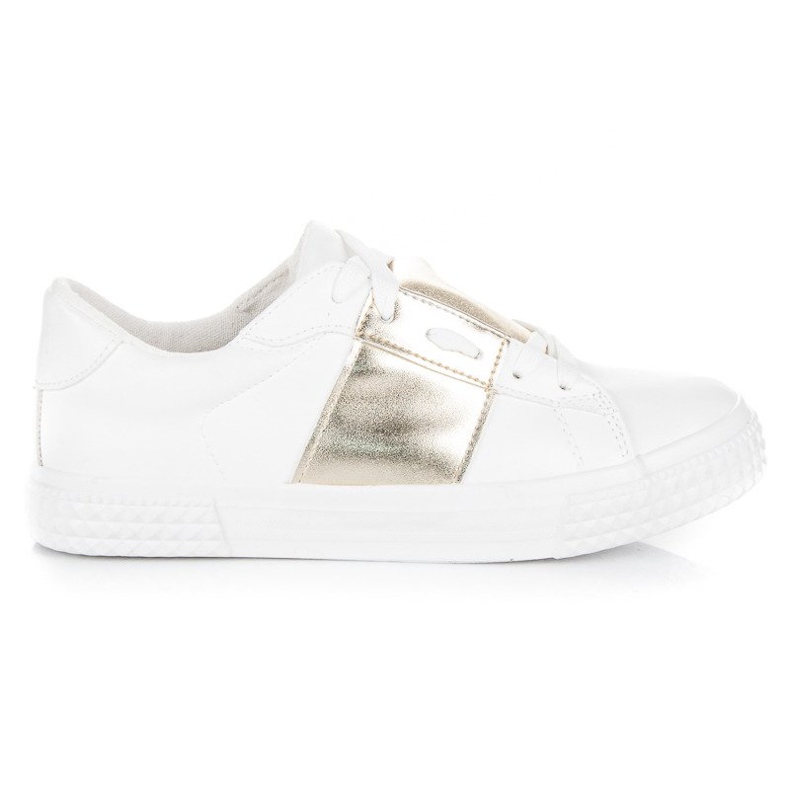 Fehér, divatos sportcipő sárga