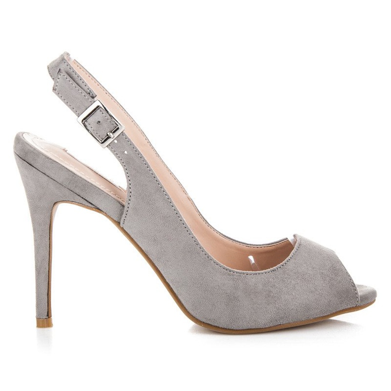 Bestelle Velúr szandál magas sarkon szürke