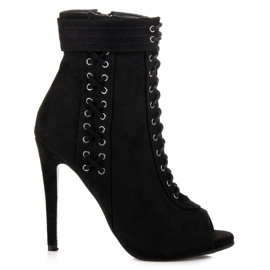 Seastar Kötett, nyitott orrú csizma fekete