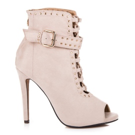 Seastar Nyitott orrú velúr bokacsizma bézs Seastar Nyitott orrú velúr bokacsizma bézs