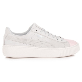 Puma Suede Platform Glam Jr szürke rózsaszín
