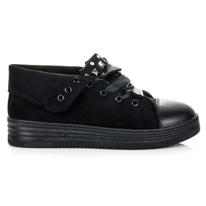 Sport Stílusos velúr tornacipő fekete