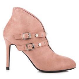 Cm Paris Rózsaszín bokacsizma csatokkal