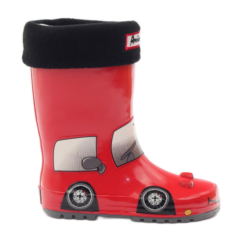 American Club Galoshes zokni plusz RED CAR talpbetét piros szürke fekete